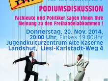 Einladung zur Podiumsdiskussion TTIP, CETA in der Alten Kaserne am 20.11.2014 ab 19 Uhr