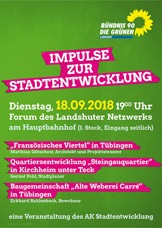 "Anders Bauen" am 18.9.2018 um 19 Uhr im Forum des Landshuter Netzwerks