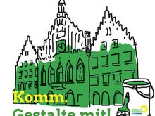 Komm. Gestalte mit! Bild: Das Landshuter Rathaus wird Grüne(er) gestrichen.