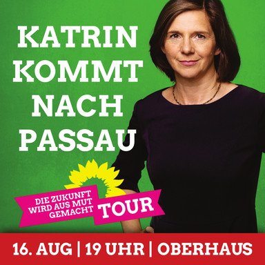 Katrin Göring-Eckardt antwortet am 16.8.2017 ab 19 Uhr auf Ihre Fragen in der Gaststätte Oberhaus in Passau