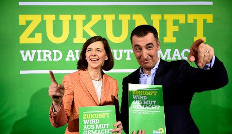 Katrin Göring-Eckardt und Cem Özdemir stellen das Bundestagswahlprogramm vor
