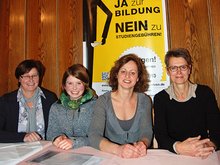 Grüne Frauenpower gegen Studiengebühren: Rosi Steinberger, Marlene Schönberger, Sigi Hagl, Hedwig Borgmann