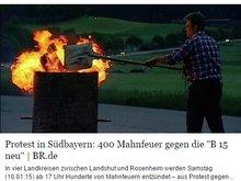 Mahnfeuer gegen die B15 neu