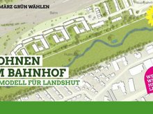 Plan von der Entwicklung am Landshuter Bahnhof