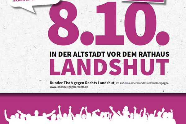 Aufruf zur Demo gegen Rassismus am 8.10.2016 ab 17 Uhr vor dem Landshuter Rathaus