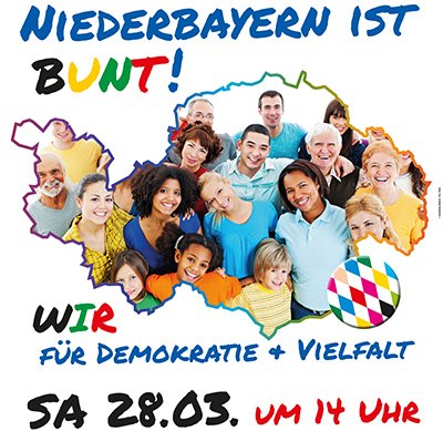 Einladung zur Demonstration am 28.3. ab 14 Uhr ab Hauptbahnhof Landshut im Rahmen der Internationalen Wochen gegen Rassismus vom 19.3. bis 24.4.2015.
