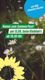blühende Wiese hinter den Einladungsdaten