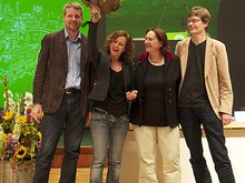 Landesvorstand der Bayerischen Grünen: (von links) Dieter Janecek, Sigi Hagl, Theresa Schopper, Sascha Müller