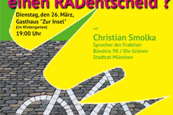 Veranstaltung am 26.3.2019 um 19 Uhr im Gasthaus zur Insel zum Thema "Rad-Entscheid"