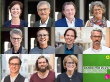 Die neuen Stadträt*innen der Grünen Fraktion: Sigi Hagl, Dr. Thomas Keyssner, Stefan Gruber, Regine Keyssner, Elke Rümmelein, Prof. Dr. Frank Palme, Christoph Rabl, Tobias Weger-Behl, Pascal Pohl, Iris Haas