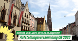 Landshuter Altstadt mit Blick auf die Martinskirche und das Rathaus, davor Schrifzug der Veranstaltung