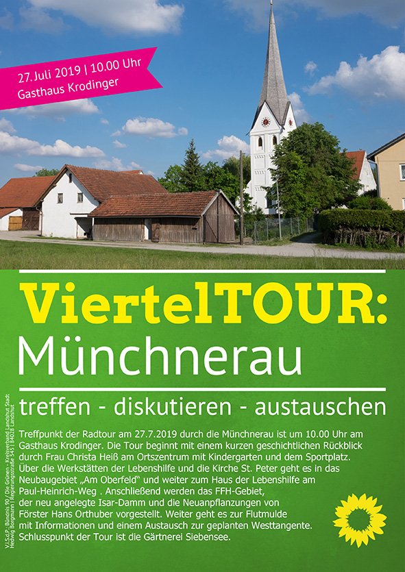 Bild der Kirche in der Münchnerau und Veranstaltungstext