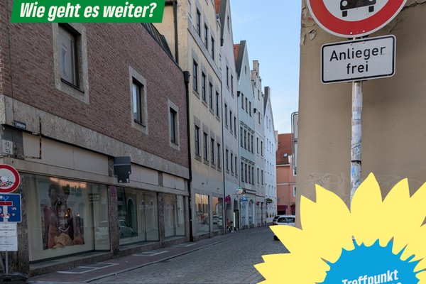 Blick in die Ländgasse aus Richtung Ländtor mit "Einfahrt verboten"-Schild und "Anlieger frei; TExt der Veranstaltung