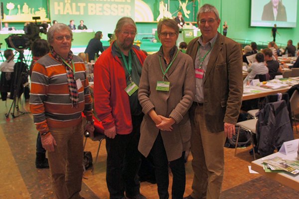 von links nach rechts: Emil Kühn, Günther Sandmeyer, Hedwig Borgmann, Dr. Thomas Gambke, MdB