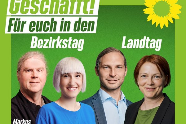 Markus Scheuermann und Stefanie Auer für den Bezirkstag, Toni Schuberl und Mia Goller für den Landtag gewählt