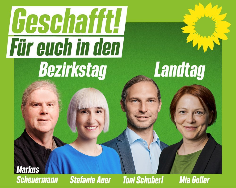 Markus Scheuermann und Stefanie Auer für den Bezirkstag, Toni Schuberl und Mia Goller für den Landtag gewählt