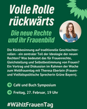 Theresa Eberlein neben Einladungstext