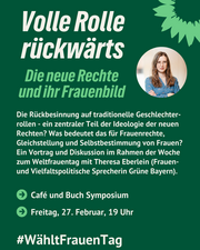 Theresa Eberlein neben Einladungstext