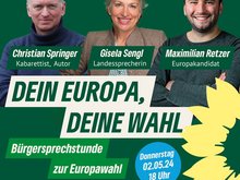 Einladungsplakat mit Christian Springer, Gisela Sengl und Maximilian Retzer