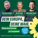 Einladungsplakat mit Christian Springer, Gisela Sengl und Maximilian Retzer