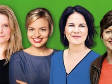 Grüne Frauenpower: Henrike Hahn, Katharina Schulze, Annalena Baerbock und Sigi Hagl
