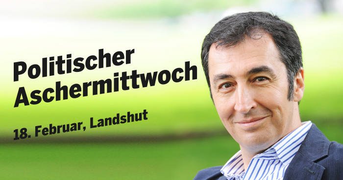 Politischer Aschermittwoch Bündnis 90 / Die Grünen am 18.2.1015 ab 9:30 mit Cem Özdemir, Margarethe Bause, Claudia Roth und Eike Hallitzky